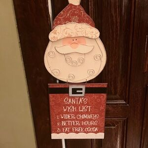 Wooden Santa decoration “Santa’s wish list”